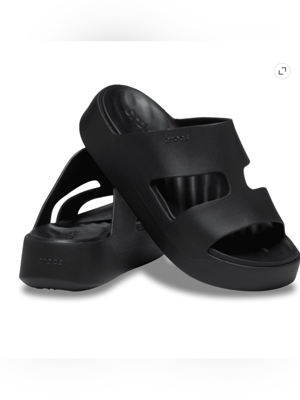 CROCS Women’s Black Platform Slide Sandals H Strap Size 7